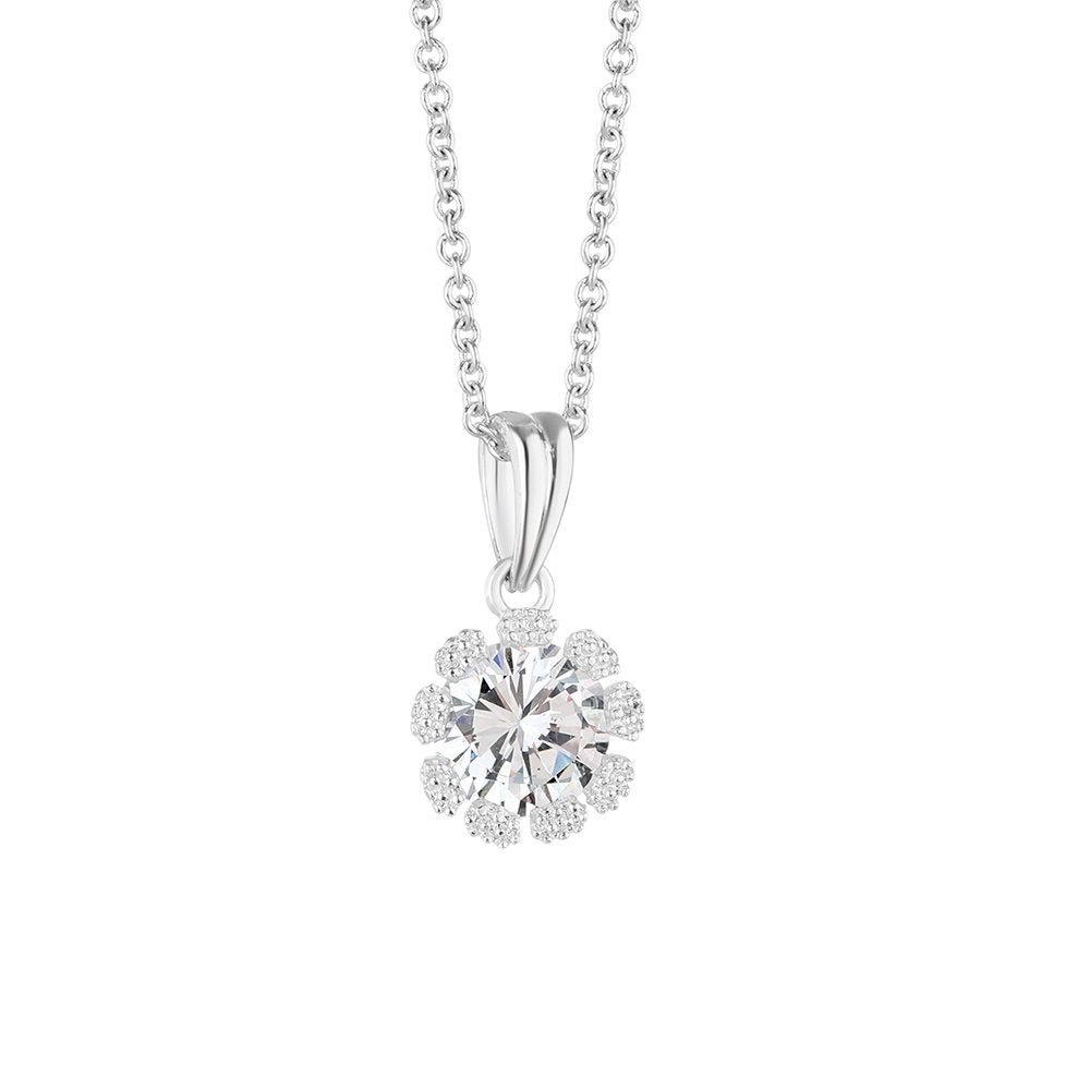 NEWBRIDGE FLOWER PENDANT CLEAR STONES