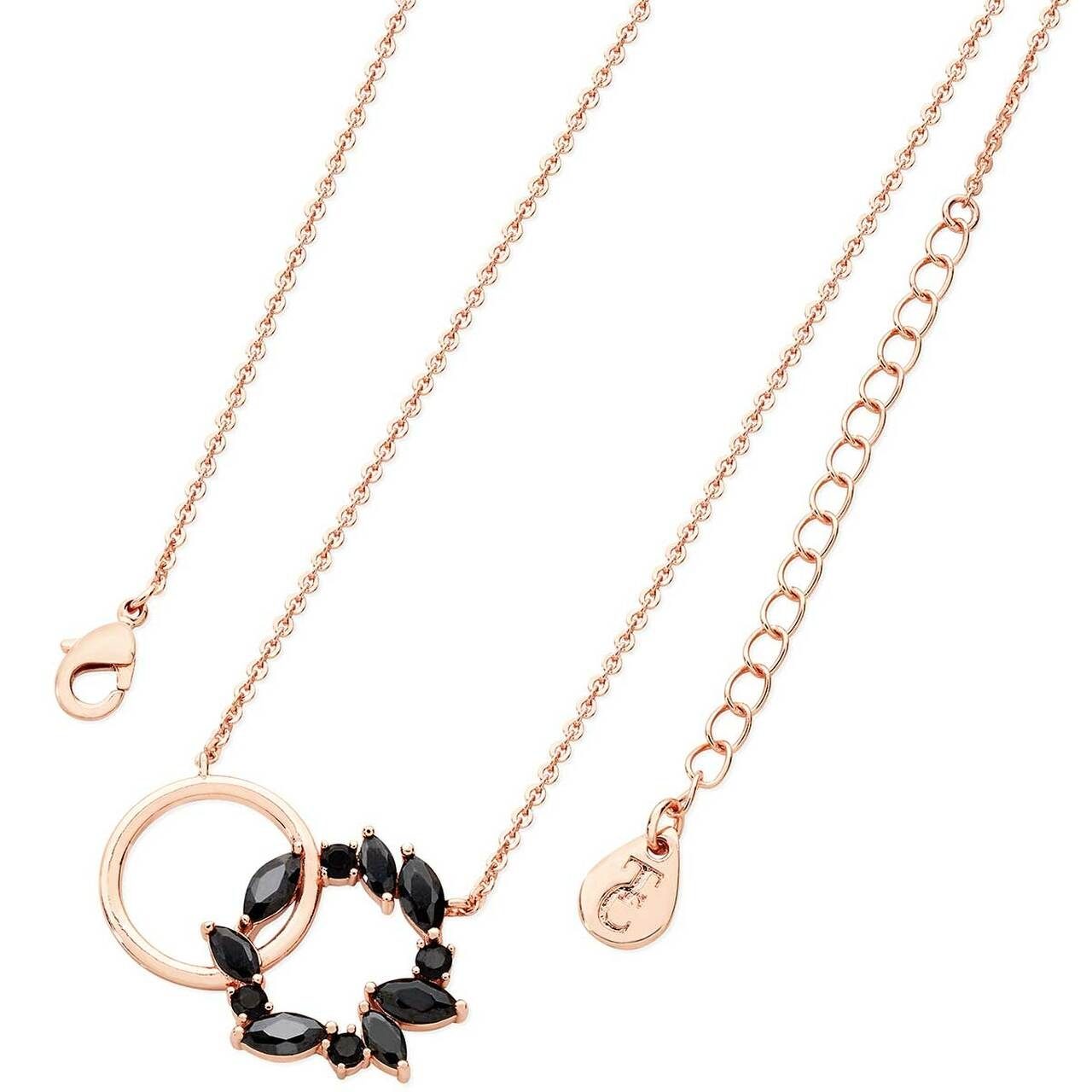 TIPPERARY NOIR ROSE GOLD INTERLOCKING CIRCLE PENDANT