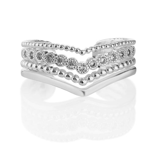 NEWBRIDGE WISH BONE RING CLEAR STONE