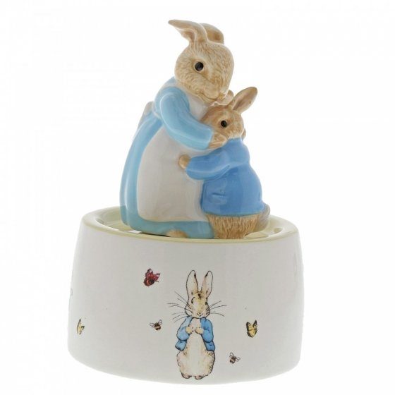 ENESCO MRS. RABBIT AND PETER CERAMIC MUSICAL