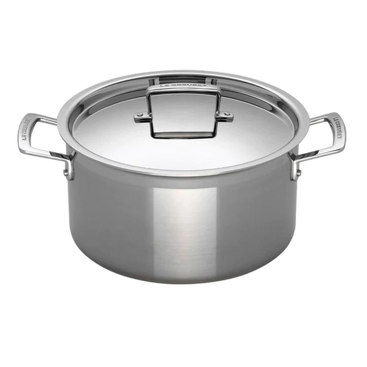 LE CREUSET 3-PLY STAINLESS STEEL DEEP CASSEROLE POT - 18CM