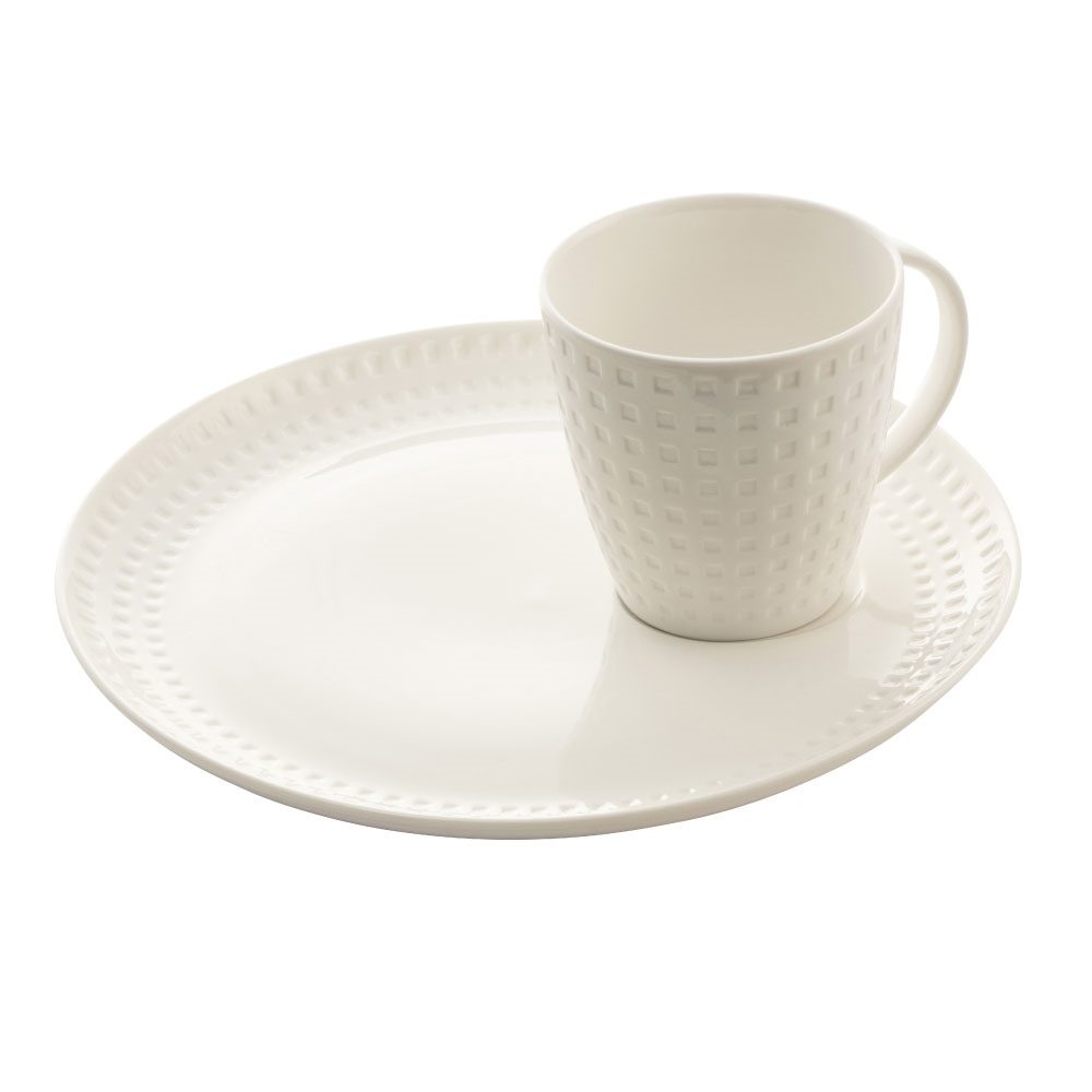 BELLEEK GRAFTON CUP & TRAY SET