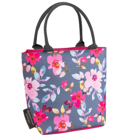 NAVIAGTE GARDENIA LUNCH TOTE GREY FLORAL