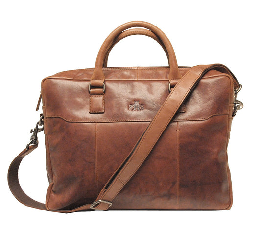 ROWALLAN CONTINENTAL BRIEFCASE COGNAC