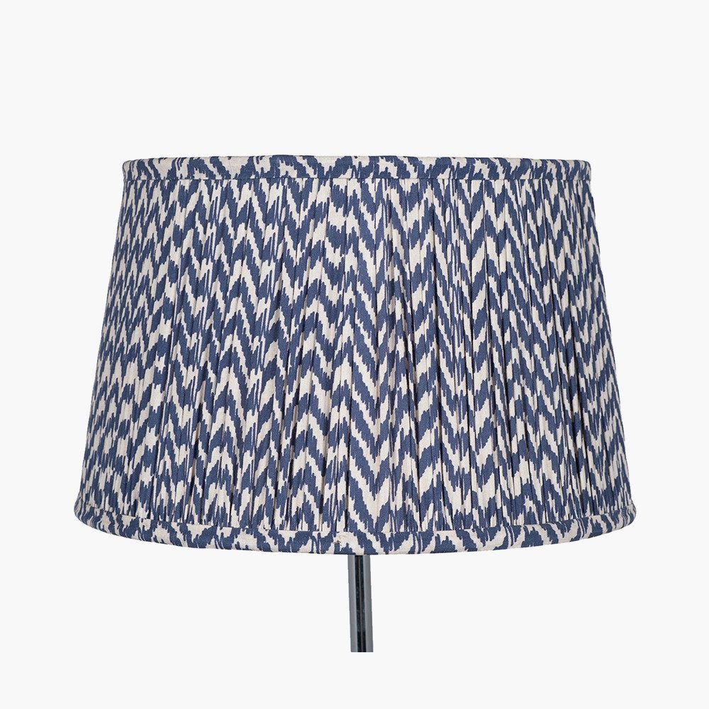 PACIFIC LIFESTYLE VIENNA 30CM CHEVRON MUSHROOM PLEATED BLUE TAPERED SHADE