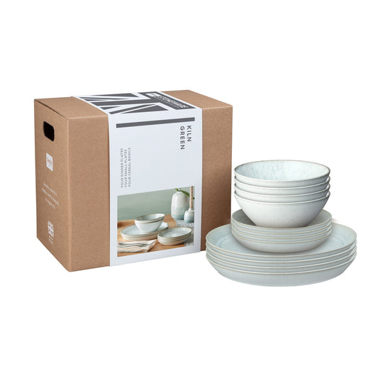 DENBY KILN GREEN 12 PCE TABLEWARE SET