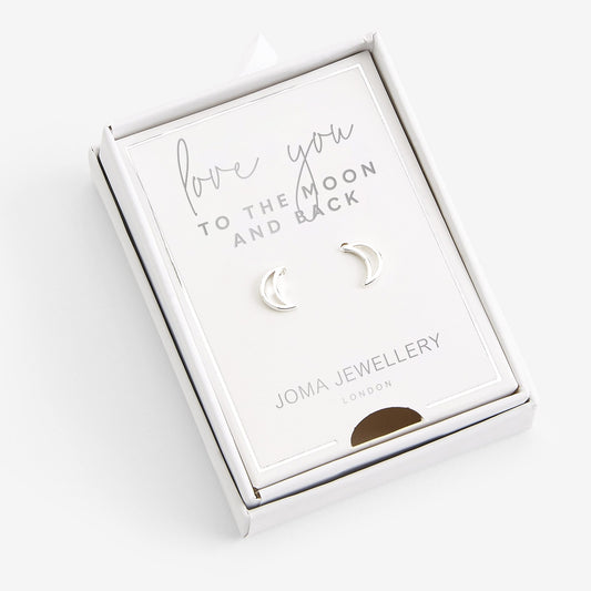 JOMA LOVE YOU TO THE MOON AND BACK SILVER EARRINGS