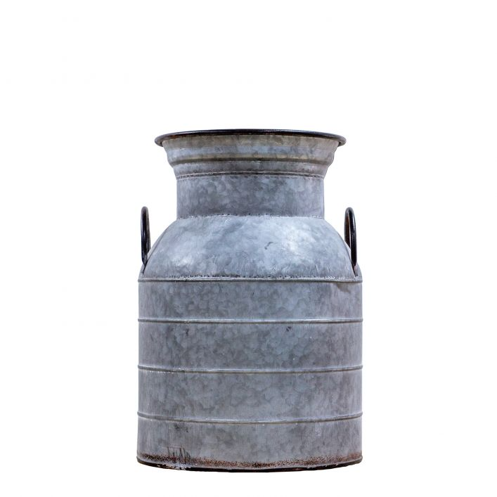 GALLERY ARLEY GALVANISED MILK CHURN GREY - MEDIUM