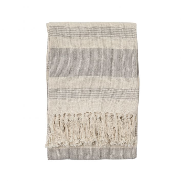 GALLERY SIMPLY ORGANIC STRAIGHT THROW TAUPE