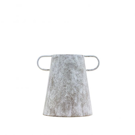 GALLERY CHARLIE VASE METAL DISTRESSED WHITE