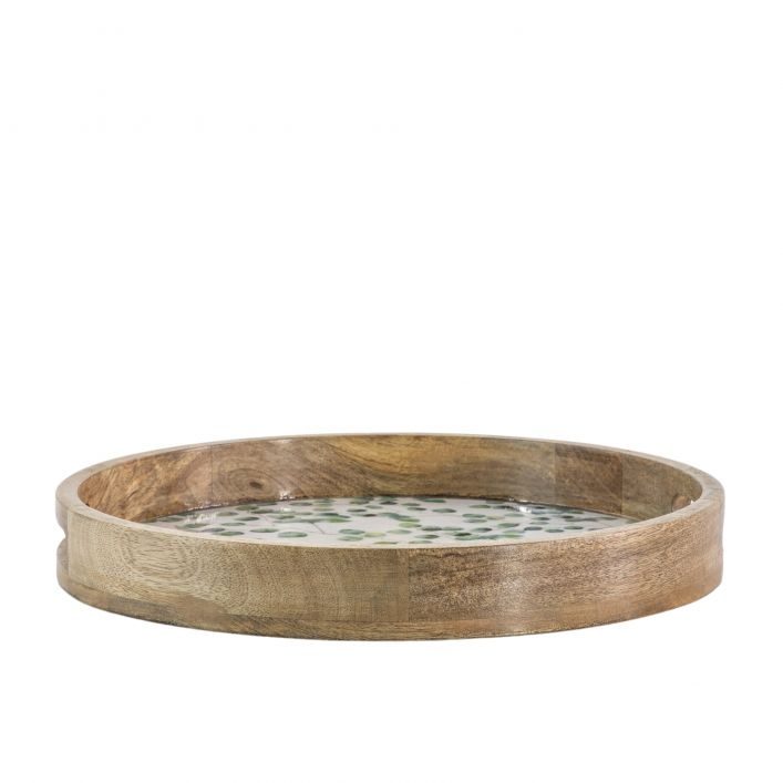 GALLERY EUCALYPTUS TRAY GREEN NATURAL WHITE