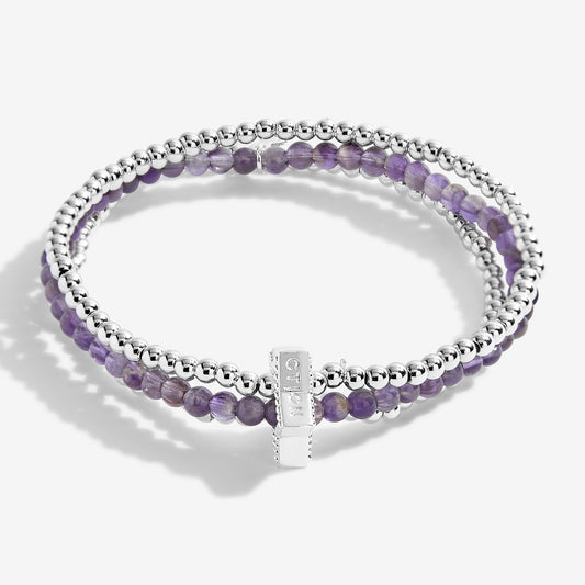 JOMA SILVER AMETHYST BRACELET 17.5CM