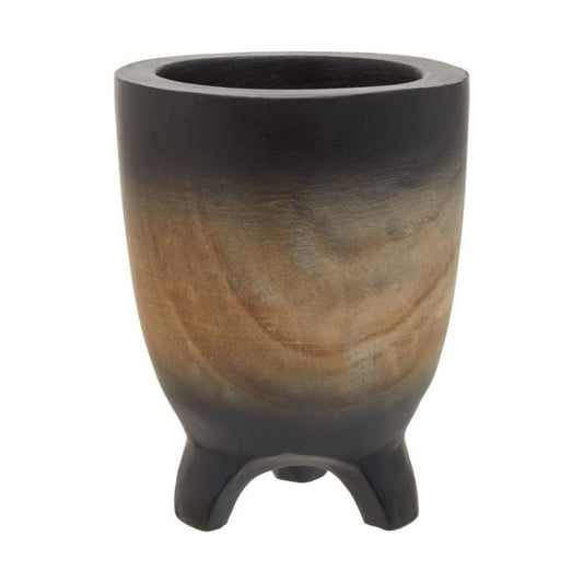 FIFTY FIVE SOUTH ARLO LARGE NATURAL AND BLACK PLANTER