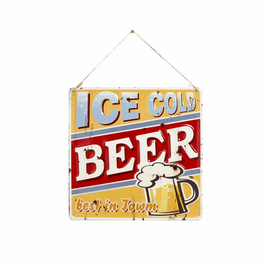 LA HACIENDA ICE COLD BEER METAL SIGN