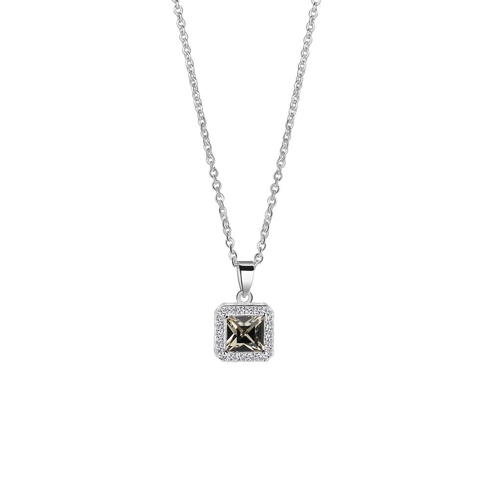 NEWBRIDGE SQUARE PENDANT WITH CLEAR AND BLACK STONE