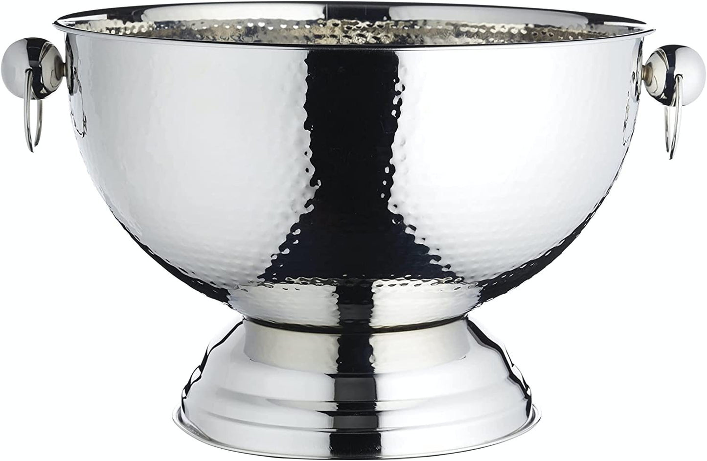 BARCRAFT CHAMPAGNE BOWL 37x25CM HAMMERED STAINLESS STEEL