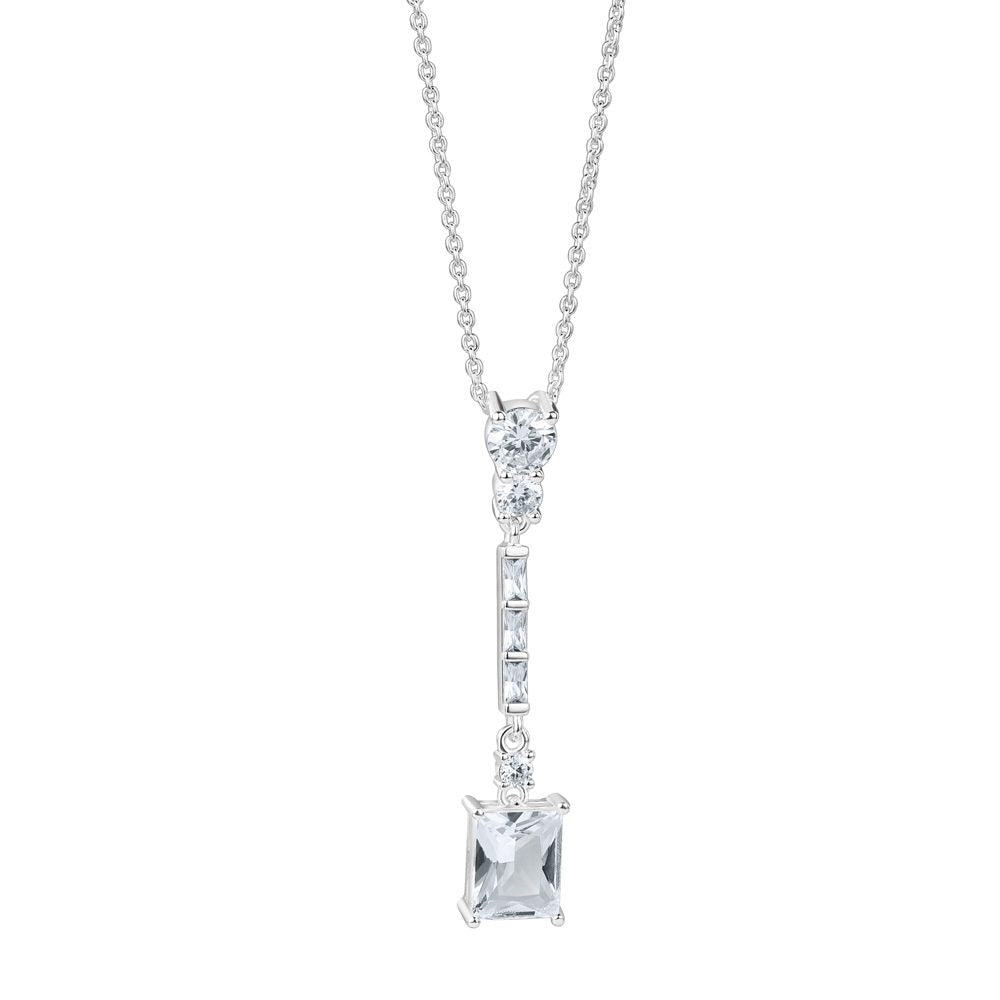 NEWBRIDGE SQUARE DROP PENDANT WITH CLEAR STONES