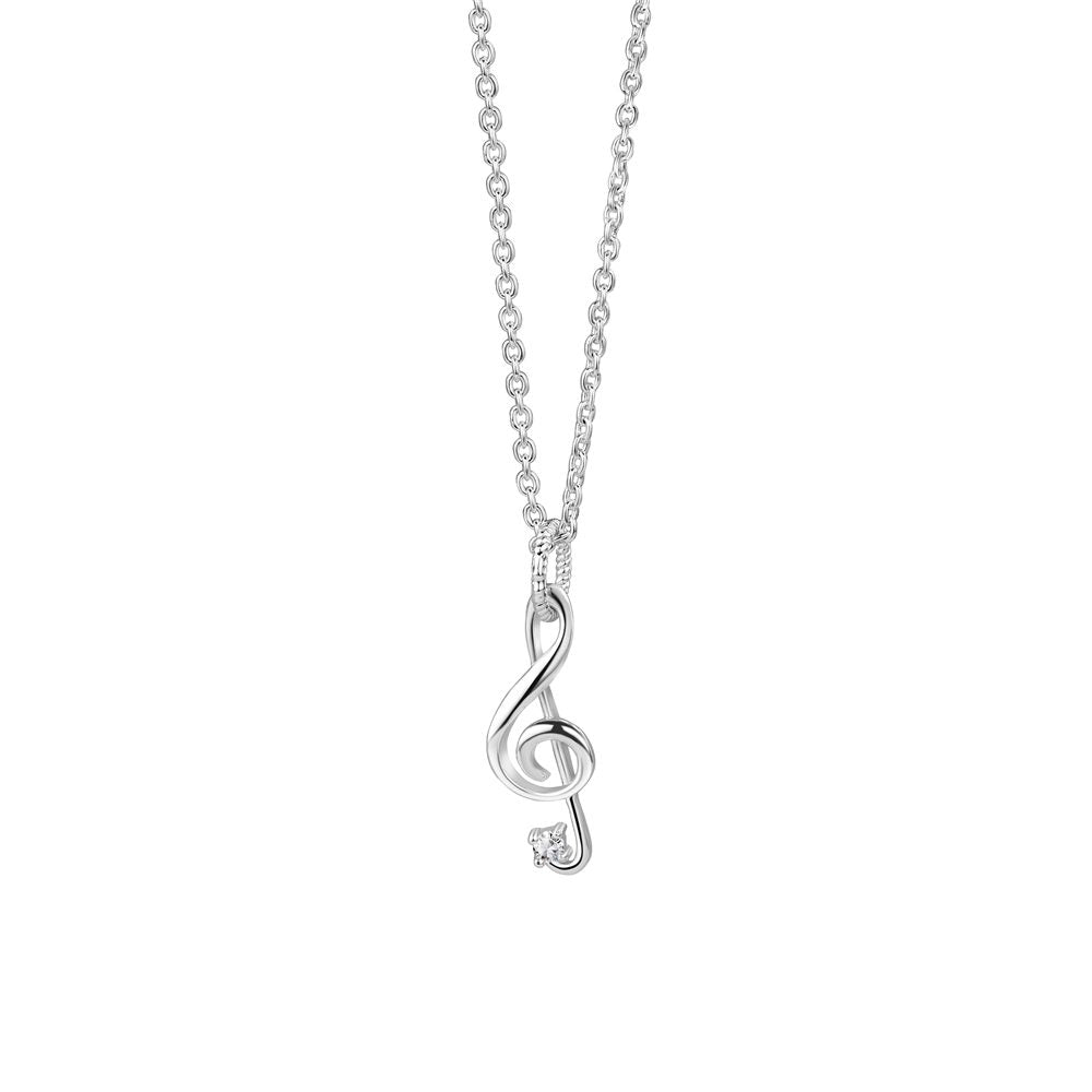 NEWBRIDGE THEBLE CLEF PENDANT CLEAR STONE