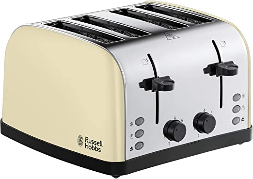 RUSSELL HOBBS COLOURS PLUS 4 SLICE TOASTER, CREAM