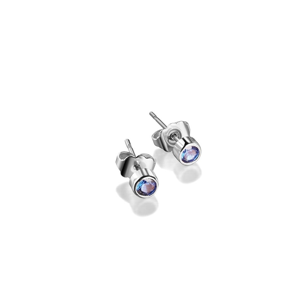 NEWBRIDGE STUD EARRINGS WITH BLUE STONE SETTINGS