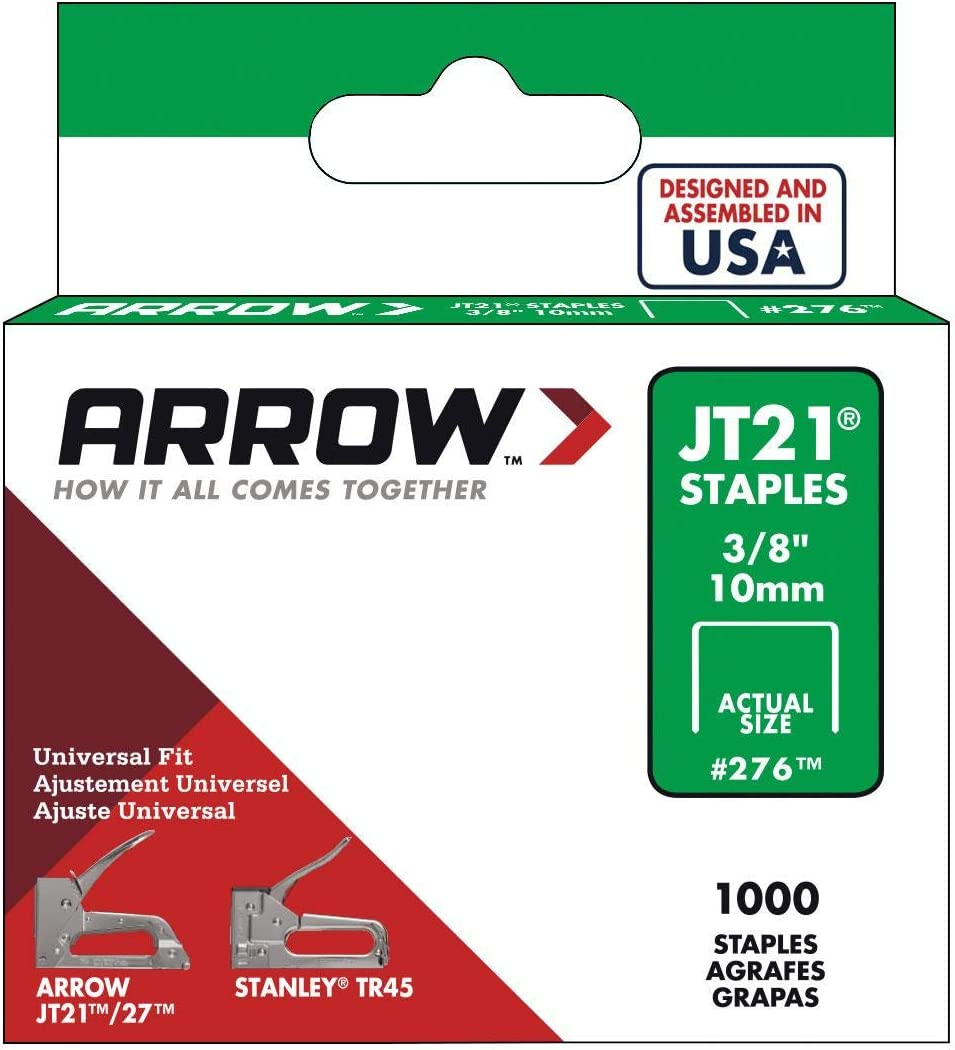 ARROW 276 STAPELS JT21 T27 10MM 3/8IN