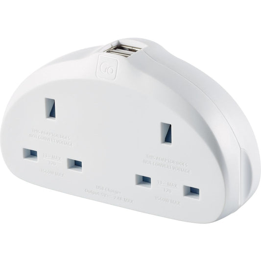 GO TRAVEL UK-USA DUO ADAPTOR+USB