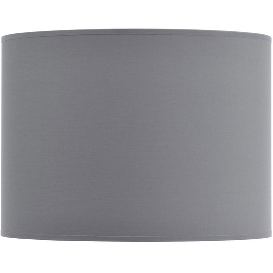 LIBRA GREY AND SILVER LINED DRUM 16" LAMPSHADE