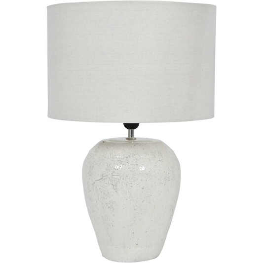 LIBRA SPECKLE TERRACOTTA GLAZED TABLE LAMP WITH SHADE