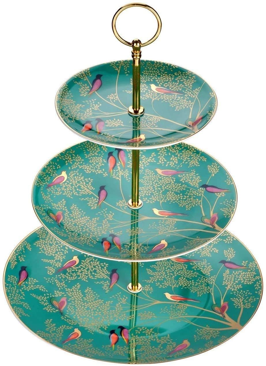 SARA MILLER CHELSEA 3 TIER CAKE STAND GREEN