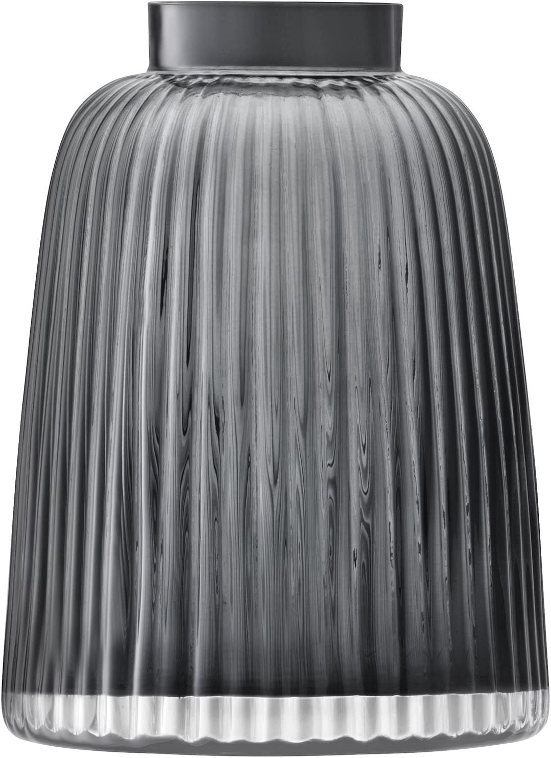 LSA PLEAT GREY VASE 26CM