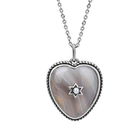 NEWBRIDGE MONTANA AGATE HEART PENDANT