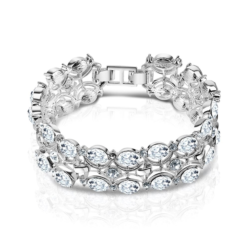 NEWBRIDGE DOUBLE ROW BRACELET WITH CLEAR STONES