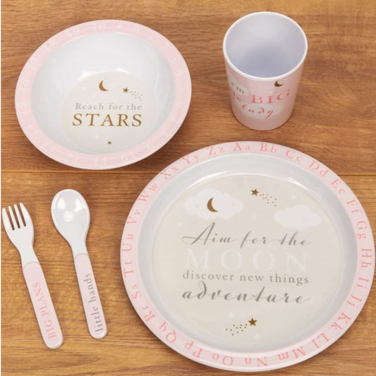 BAMBINO 5 PIECE MELAMINE TABLEWARE SET-PINK