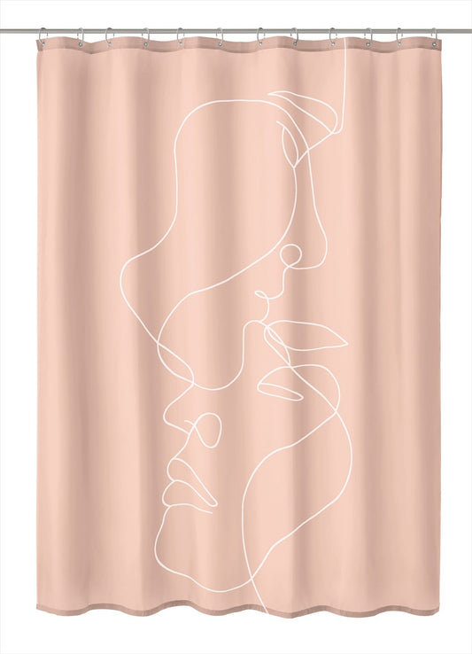 KLEINE WOLKE FACE SHOWER CURTAIN PEARL 180x200CM 100% POLYESTER