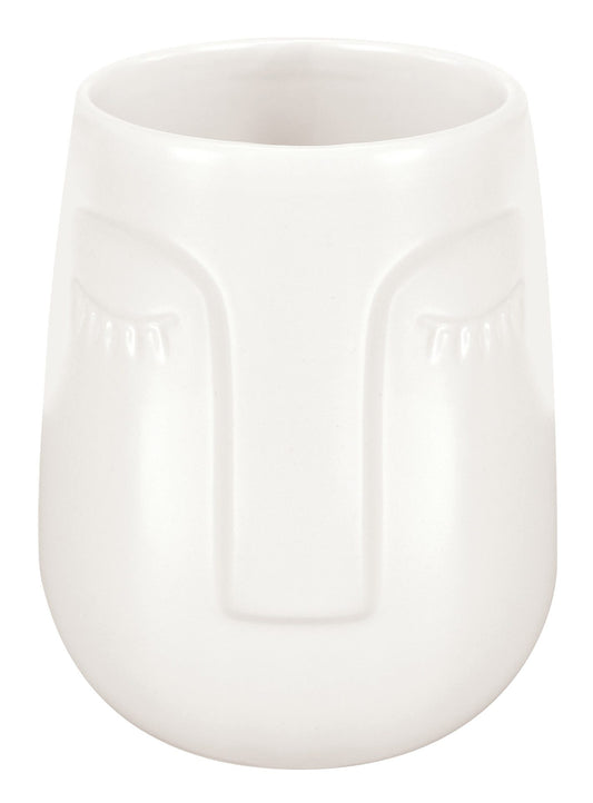 KLEINE WOLKE FACE STONEWARE WHITE TUMBLER