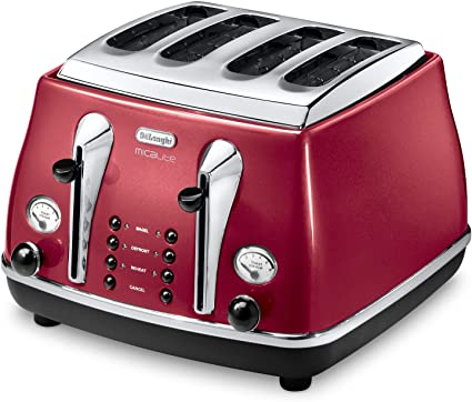 DELONGHI ICONA MICALITE 4 SLICE TOASTER RED