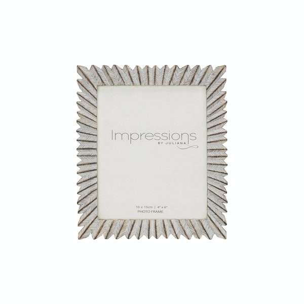 IMPRESSIONS SUNBURST WHITE & GOLD RESIN FRAME 4*6"