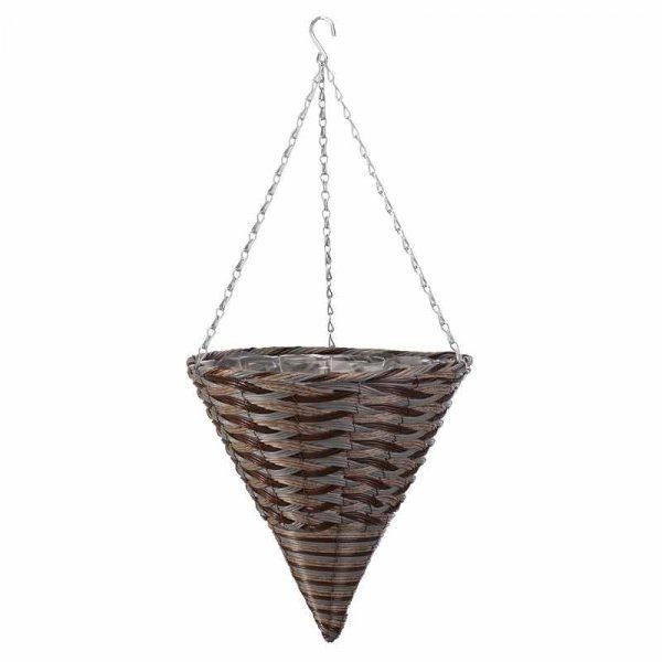 SMART GARDEN 14IN PINTO FAUX RATTAN HANGING CONE