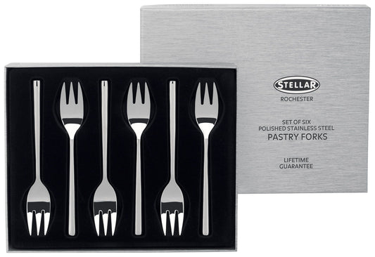 STELLAR ROCHESTER SET OF 6 PASTRY FORKS