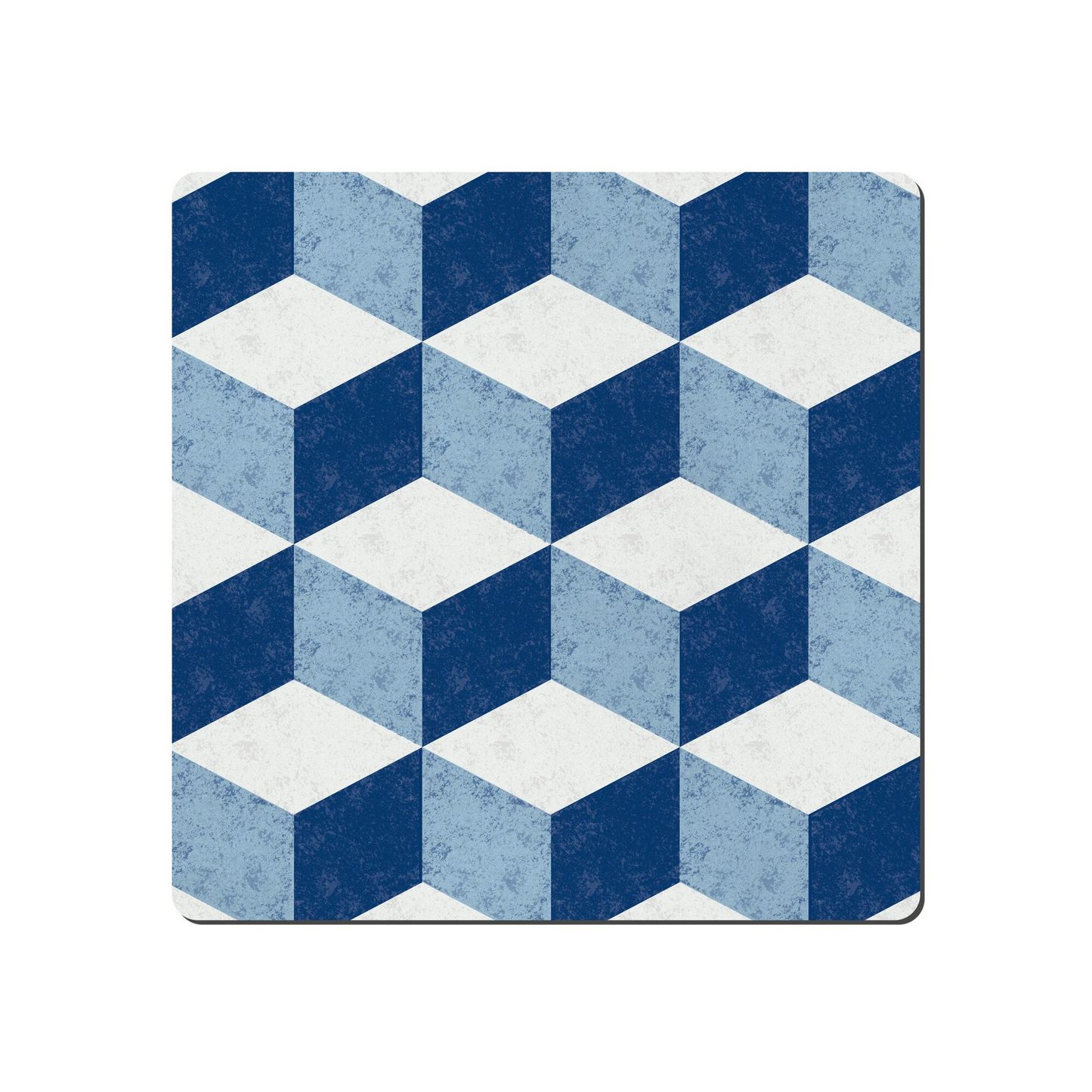 DENBY BLUE GEOMETRIC SQUARE PLACEMATS SET OF 6