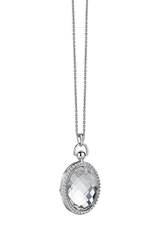 NEWBRIDGE LOCKET LARGE CLEAR STONE (OPENS)