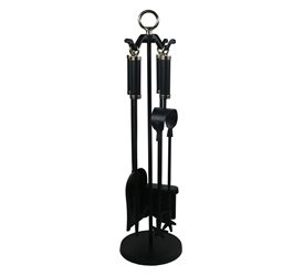 CASTLE LIVING COLUM 5 PIECE COMPANION SET BLACK & NICKEL 26