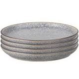 DENBY STUDIO GREY 4 PIECE COUPE DINNER PLATE SET