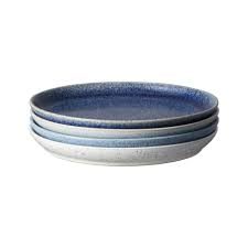 DENBY STUDIO BLUE 4 PIECE MEDIUM COUPE PLATE SET