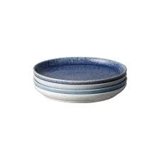 DENBY STUDIO BLUE SMALL COUPE PLATE SET 4