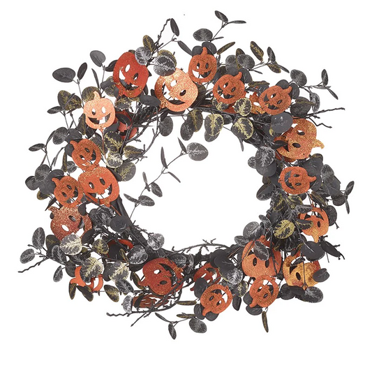 CUT OUT PUMPKIN & FOLIAGE WREATH