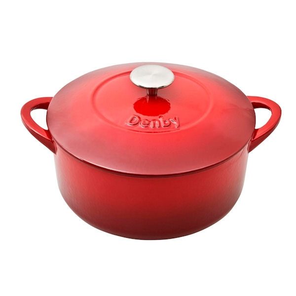 DENBY POMEGRANTE CAST IRON 24CM ROUND CASSEROLE