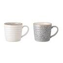 DENBY STUDIO GREY 2 PIECE RIDGED MUG SET