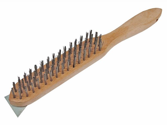 FAITHFULL 680/4S H/D SCRATCH BRUSH 4 ROW SCRAPER