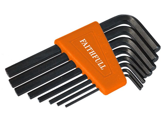 FAITHFULL HEX KEY SET (8) METRIC-SHORT ARM